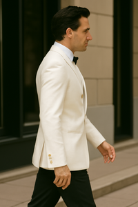 Ivory Double Breasted Dinner Jacket - Cream Dinner Jacket - Off White Color With Gold Buttons