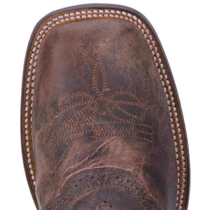 Dan Post Mens Franklin 11 Broad Square Toe Boot Sand and Chocolate Leather Boot