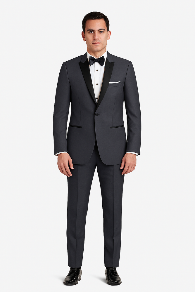 "Milan" Steel Grey Tuxedo Jacket (Separates)