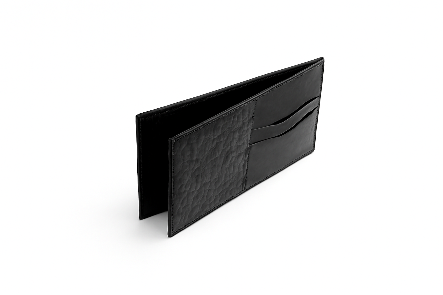 Full Ostrich Quill Checkbook Holder in Black