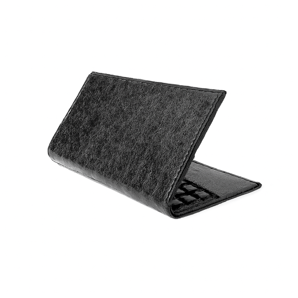 Full Ostrich Quill Checkbook Holder in Black