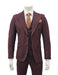 Burgundy Pinstripe Slim Fit 3-Piece Suit — front view