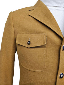 Mens Giovanni Testi Slim Fit 2 Piece Suit Mustard – 4 Button Notch Lapel & Flap Pockets