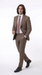Statement Men's Modern Fit 2 Piece 100% Super 200 Wool Suit Peak Lapel in Taupe - image 8