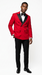Red Textured Modern Fit Double Breasted Tuxedo