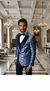 Single Breasted Peak Label Royal Blue ~ Indigo ~ Bright Blue Tuxedo Suit