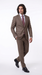 Statement Men's Modern Fit 2 Piece 100% Super 200 Wool Suit Peak Lapel in Taupe - image 4