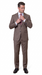 Statement Men's Modern Fit 2 Piece 100% Super 200 Wool Suit Peak Lapel in Taupe - image 3