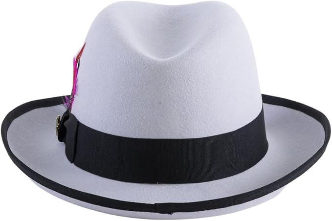 Premium Godfather Hat - Homburg Hat - Men's Homburg  Grey-black