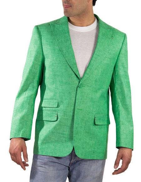 Alberto Nardoni Brand Men's One Ticket Pocket Green Thread & Stitch Blazer