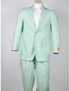 Men's Green seersucker ~ sear sucker 2 Button Suit
