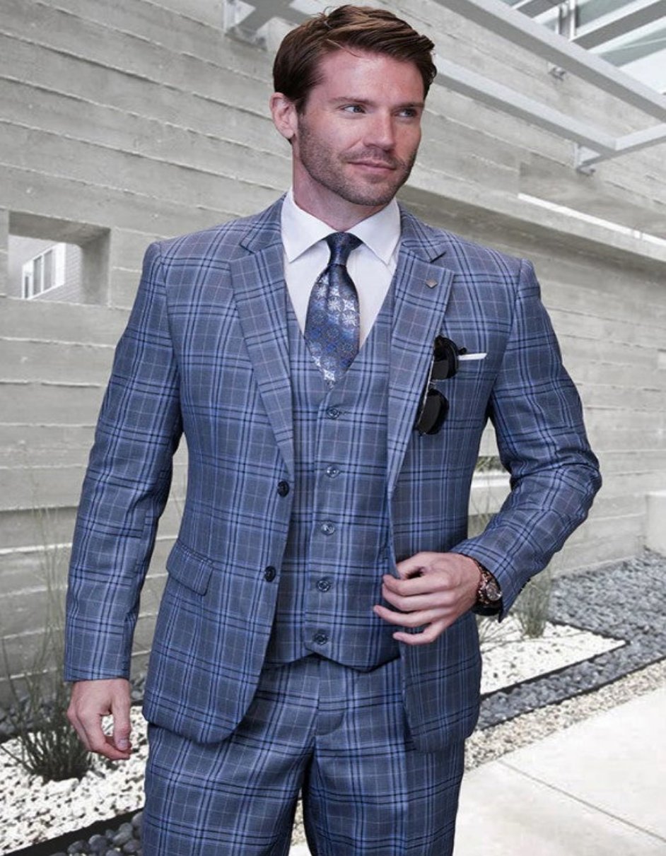 Cheap Plus Size Suits For Men - Big and Tall Suit For Big Guys Gray