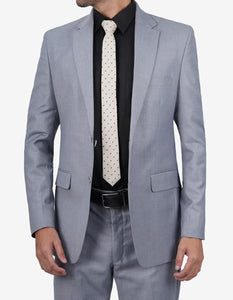 Mens Grey Two Piece Notch Lapel Jared Suit