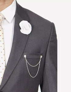 Mens Grey Two Piece Notch Lapel Jerome Suit