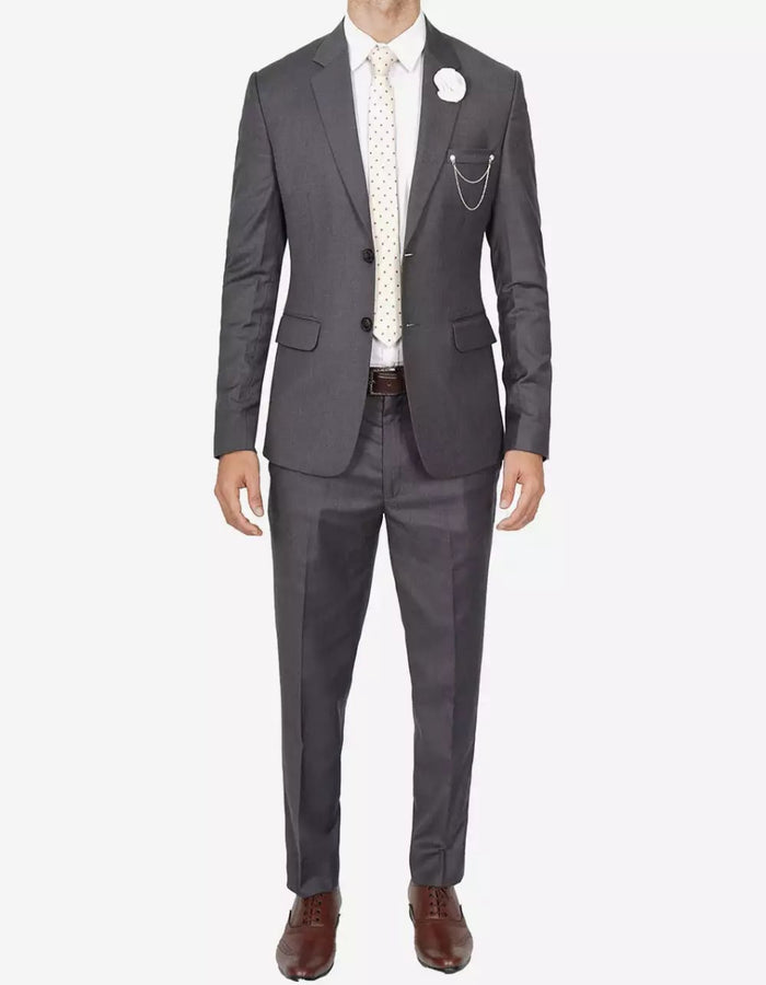 Mens Grey Two Piece Notch Lapel Jerome Suit