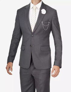 Mens Grey Two Piece Notch Lapel Jerome Suit