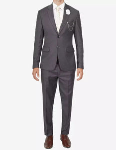 Mens Grey Two Piece Notch Lapel Jerome Suit