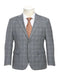 Light Grey Suit - Silver Gray Suit For Wedding - Mens Designer Two Button Slim fit Light Grey Windowpane Suit - Men's Tuxedo USA