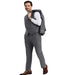 Tweed Suit 1920s Vintage Looking Fabric Vested Suit - Grey Tweed Herringbone Fabric - Men's Tuxedo USA