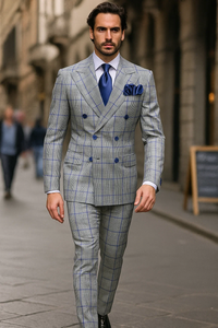  Grey with Blue Plaid by Rossiman