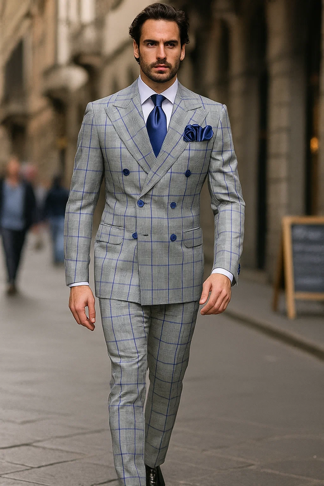  Grey with Blue Plaid by Rossiman