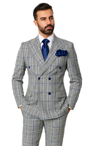 Grey with Blue Plaid by Rossiman