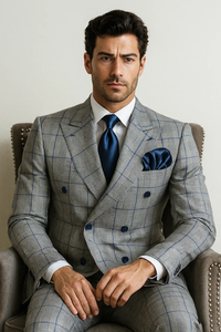  Grey with Blue Plaid by Rossiman