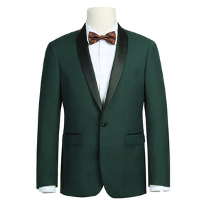Hunter Green Prom Tuxedo Suit - Hunter Green Wedding Suit - Mens Traditional Slim Fit Shawl Collar Tuxedo In Hunter Green