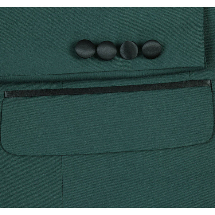 Hunter Green Prom Tuxedo Suit - Hunter Green Wedding Suit - Mens Traditional Slim Fit Shawl Collar Tuxedo In Hunter Green