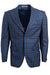 Men's Stacy Adams Two-Button Vested Bold Windowpane Plaid Suit: Blue & Brown