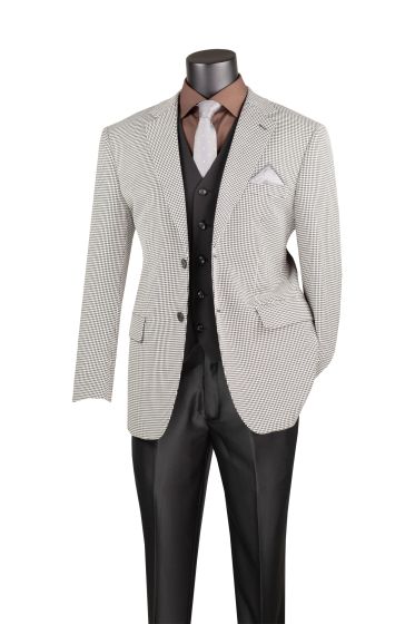 Houndstooth Sport Coat in Gray Black and White Mens Blazer - Patterned Texture - 1920s Vintage Jacket