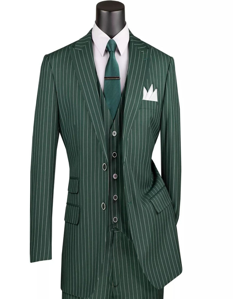 Mens Big and Tall Hunter Green Gangster Three Piece Classic Fit Suit