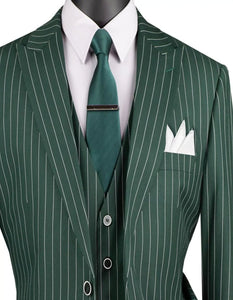 Mens Big and Tall Hunter Green Gangster Three Piece Classic Fit Suit