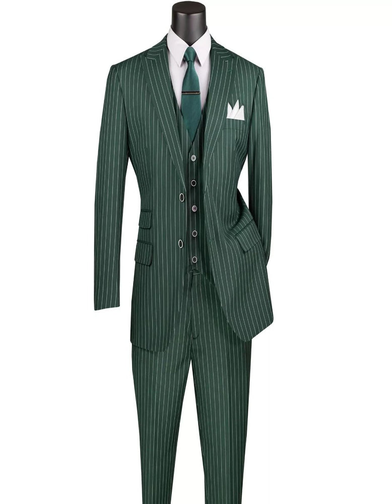 Mens Big and Tall Hunter Green Gangster Three Piece Classic Fit Suit