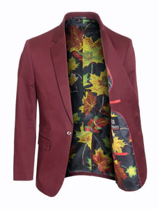 Men's Burgundy Blazer Slim Fit Sport Coat for Weddings, Proms & Special Occasions