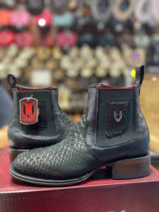Vestigium Python Nubuck Exotic Ankle Boots Black - Black