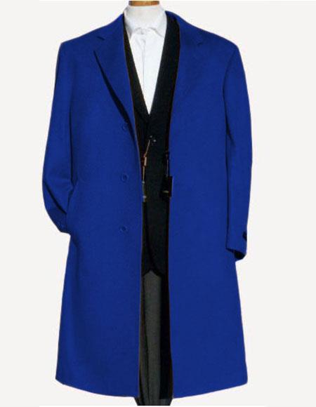 Royal Blue ~ Indigo ~ Saphire ~ Bright Blue Soft Wool Overcoat Winter Men's Topcoat Sale