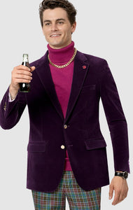 Velour Men's blazer Jacket PURPLE VELVET BLAZERS FOR MEN