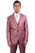 Men's Salmon Pink Peak Lapel One-Button Stacy Adams Sharkskin Suit