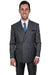 Men's Charcoal Grey Stacy Adams Windowpane Double Breasted Suit