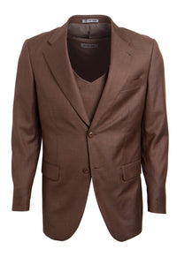 Men's Stacy Adams Sharkskin Vested 2-Button Suit in Cognac