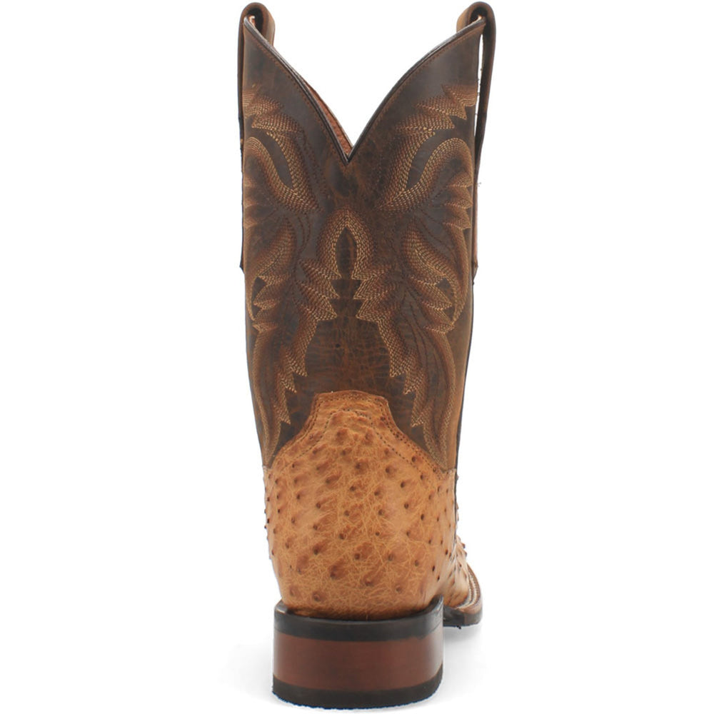 Dan Post Men’s Kershaw Saddle and Brown Genuine Ostrich 11 Cowboy Certified Leather Boot