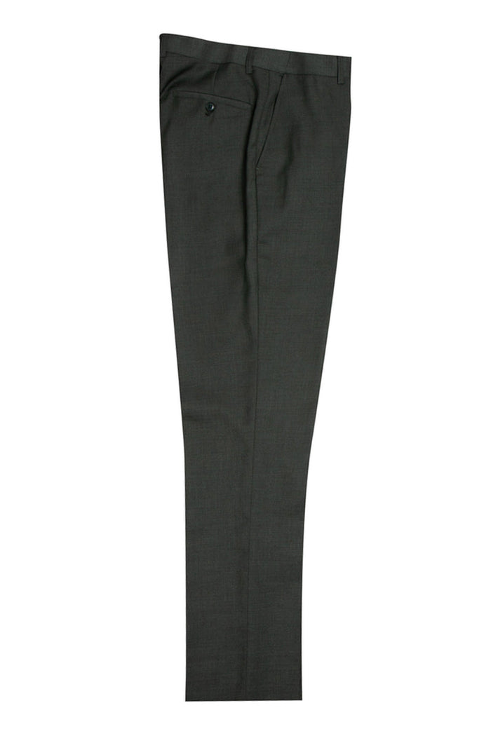 Mens Two-Button Sharkskin Suit by Stacy Adams - Olive Green