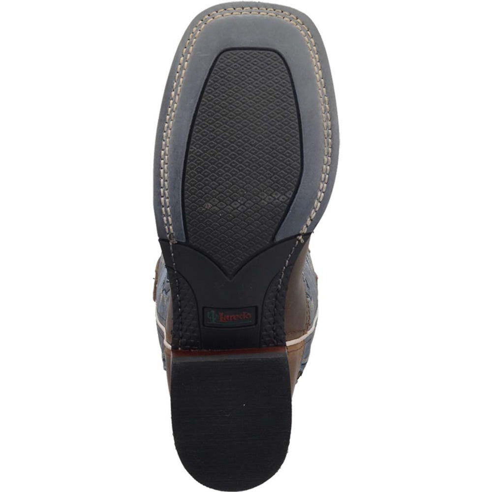 Laredo Isla Tan & Blue Genuine Men's Leather Western Boots