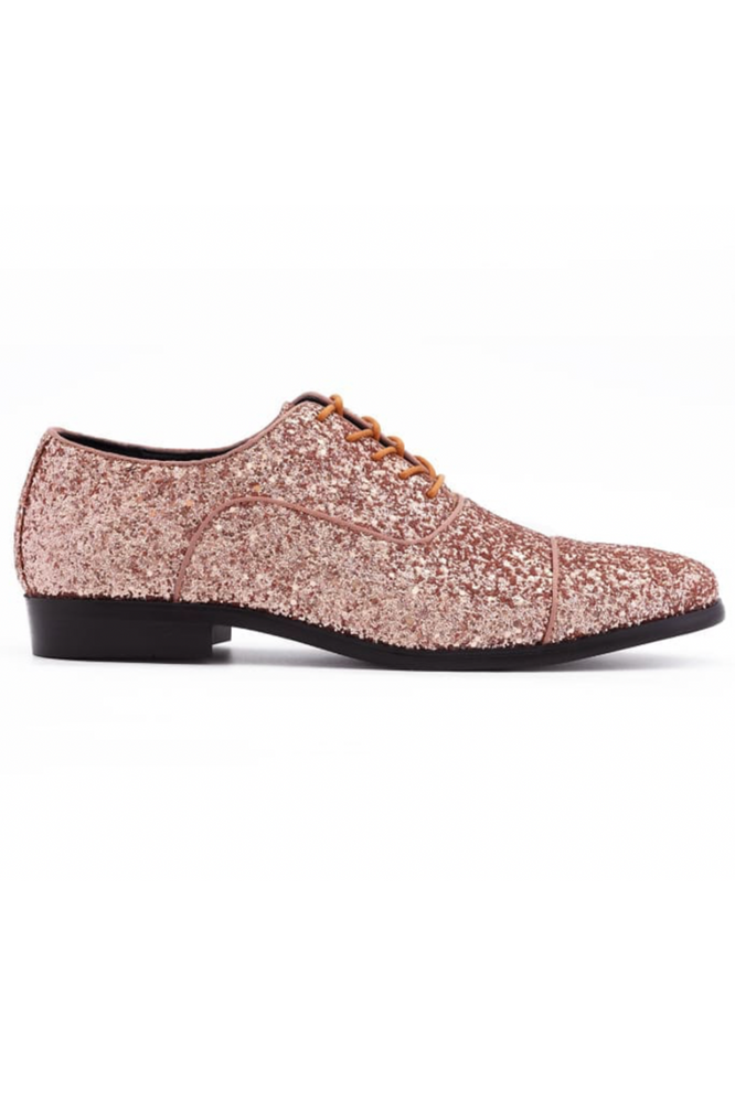 "Lawrence Glitter" Rose Gold Tuxedo Shoes