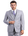 Light Grey Suit - Silver Gray Suit For Wedding - Men's two Button Basic Hybrid Fit Light Grey Vested Suit - Men's Tuxedo USA