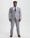 Light Grey Suit - Silver Gray Suit For Wedding - Men's Vested One Button Peak Lapel Stacy Adams Light Grey Designer Suit - Men's Tuxedo USA