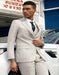 Light Grey Suit - Silver Gray Suit For Wedding - Men's Stacy Adam's Two Button Vested Light Grey Business Suit - Men's Tuxedo USA