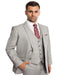 Light Grey Suit - Silver Gray Suit For Wedding - Men's Two Button Vested Business Light Grey Sharkskin Suit - Men's Tuxedo USA