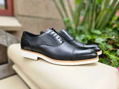 Carrucci Cap Toe Oxford - Lightweight Leather Dress Shoe